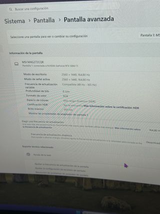 MSI Optix MAG272CQR Monitor 2K 165Hz