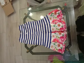 Vestido niña rayas y flores 6 años