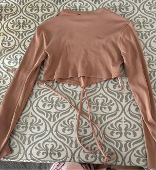 Camiseta/Top marrón/beige, Bershka Talla L