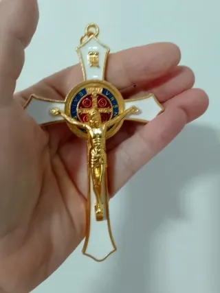 Colgante Cruz San Benito Exorcista 12cm