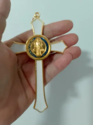 Colgante Cruz San Benito Exorcista 12cm