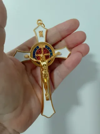 Colgante Cruz San Benito Exorcista 12cm