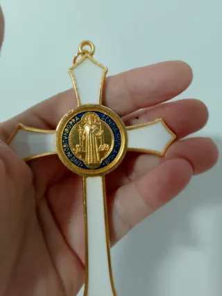 Colgante Cruz San Benito Exorcista 12cm