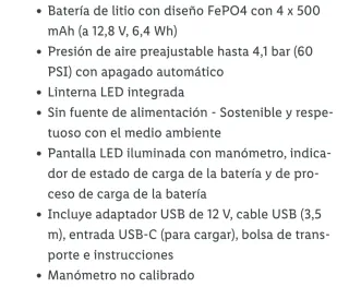 Parkside Compresor Recargable Portátil