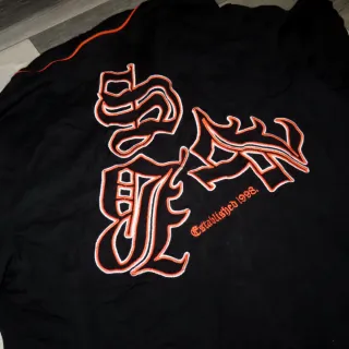 Camisa Baseball Bershka Negra Naranja