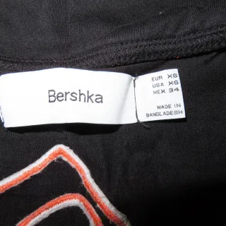 Camisa Baseball Bershka Negra Naranja