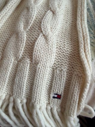 Bufanda de lana beige Tommy Hilfiger