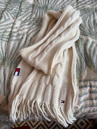 Bufanda de lana beige Tommy Hilfiger
