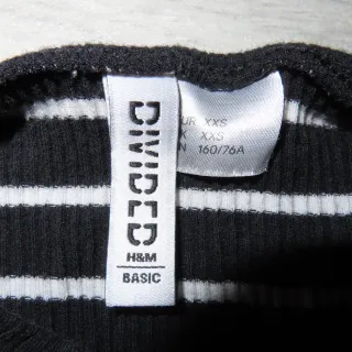 Top H&M Rayas Blanco y Negro Ajustado