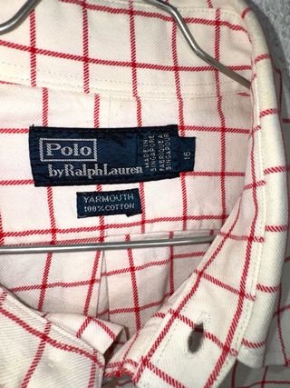 Camisa Polo Ralph Lauren Cuadros Roja Talla L