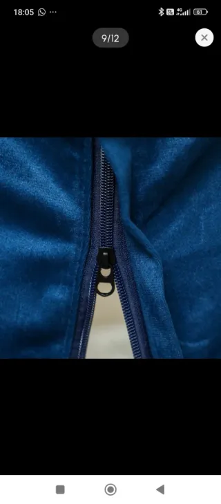 Poltrona blu relax con poggiapiedi e tasche, nuova