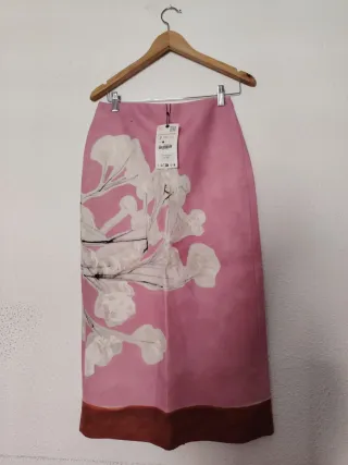 Falda midi estampada S