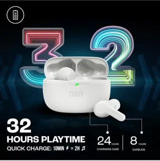 Cascos Inalámbricos JBL Bluetooth Blancos
