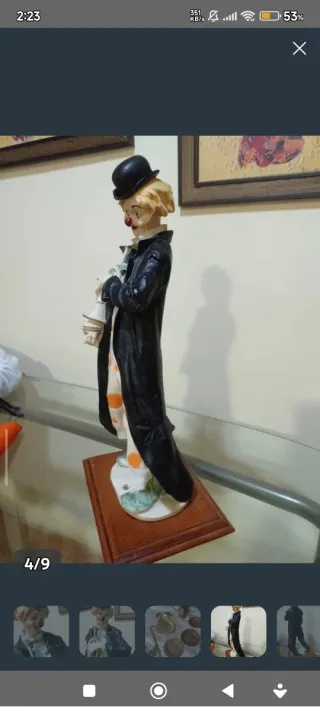 Figura payaso porcelana 45 cm