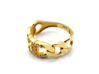 sortija oro 18k con piedra con circonita