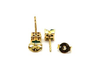 pendientes oro 18k con piedra con diamante,esmeralda