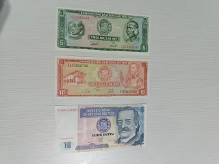 Billetes Antiguos Perú 5 y 10 Soles