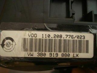 Cuadro de instrumentos VW Passat 3B0919880LX 3BO919880LX VDO 110208776023