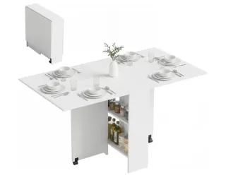 Mesa plegable cocina/comedor blanca