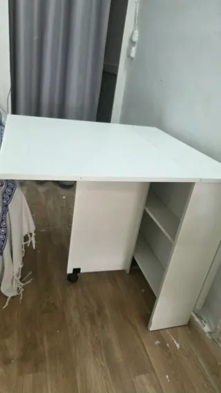 Mesa plegable cocina/comedor blanca