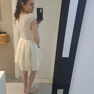 Vestido blanco con flores talla S