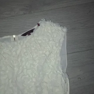 Vestido blanco con flores talla S