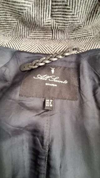 Abrigo AllSaints gris talla 38