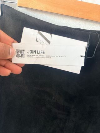 Falda Zara antelina flecos marrón