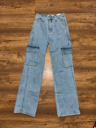 Pantalón vaquero cargo azul