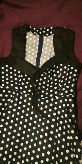 Vestido Pin Up Lunares Azul y Negro