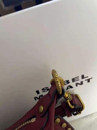 Bolso Isabel Marant Piel Borgoña Tachuelas Doradas