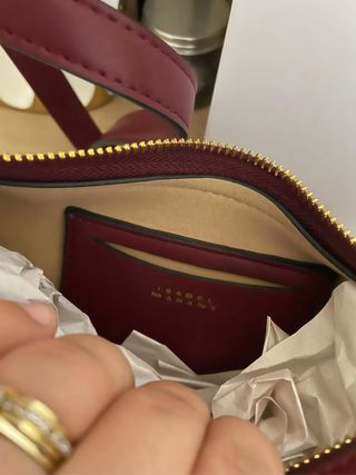 Bolso Isabel Marant Piel Borgoña Tachuelas Doradas