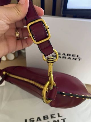 Bolso Isabel Marant Piel Borgoña Tachuelas Doradas