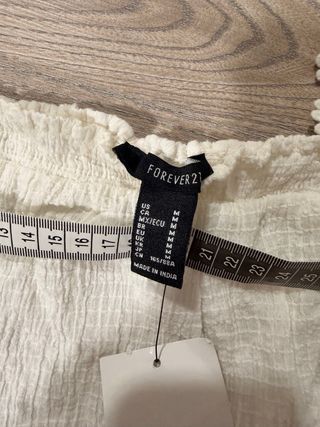 Top Forever 21 Blanco Flores Talla M