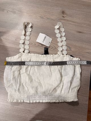 Top Forever 21 Blanco Flores Talla M