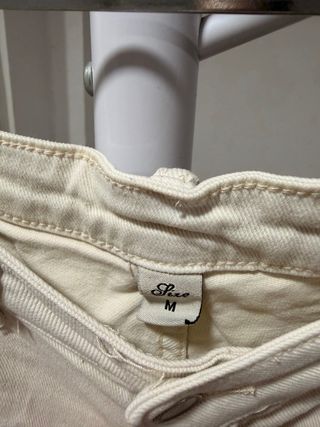 Shorts (dos unidades) vaqueros beige y verde mujer