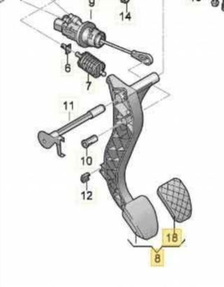 8K1721316B PEDAL EMBRAGUE AUDI A4 BER. (B8)