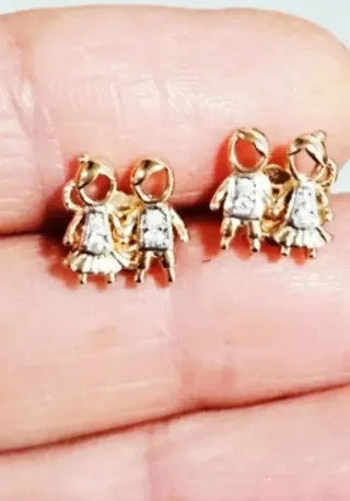 Conjunto oro pendientes y gargantilla