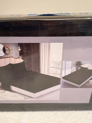 Juego de sábanas 4piezas negro,algodón damasco