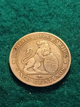 5 y 2 Centimos Monedas 1870