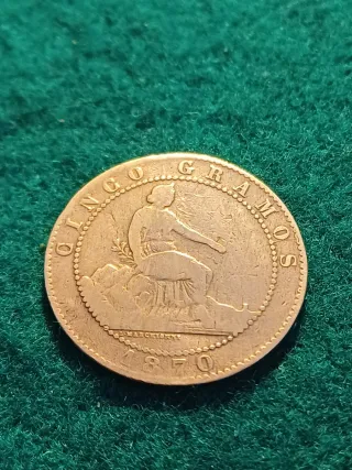 5 y 2 Centimos Monedas 1870