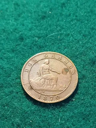 5 y 2 Centimos Monedas 1870