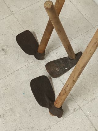 lote de 3 azadas pequeñas para antigüedad o usar