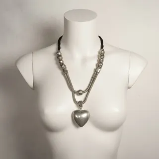 Collana vintage cuore argento