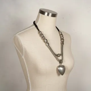 Collana vintage cuore argento