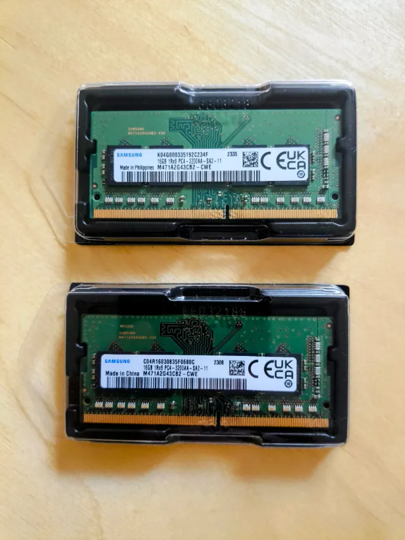 32GB DDR4 Dual Channel Samsung 3200 (2X16GB) RAM