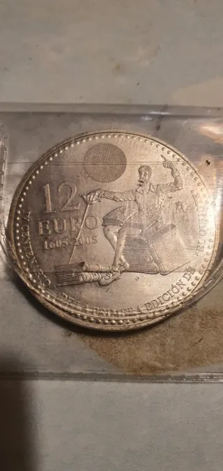 Moneda Plata El Quijote 12 Euro 1605-2005