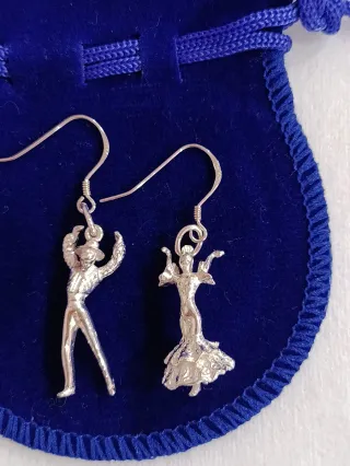 Pendientes Largos Plata Bailarines Flamenco