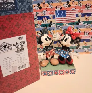 Figuras Mickey y Minnie con Bandera USA Jim Shore
