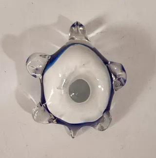 Fermacarte tartaruga Blu Cobalto- vetro di Murano